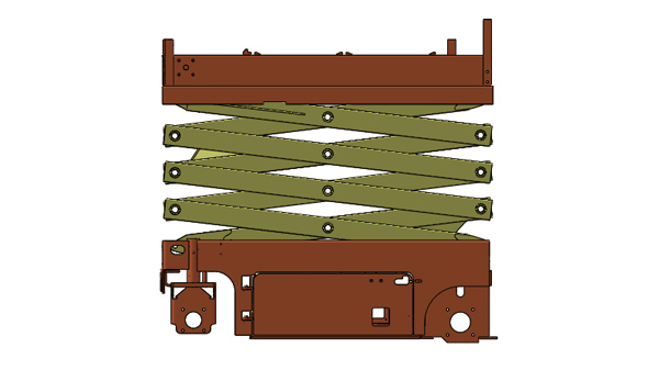 Welded structural parts of lifting machine chassis