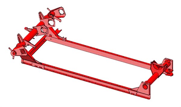 Welded structural parts of wheat harvester chassis